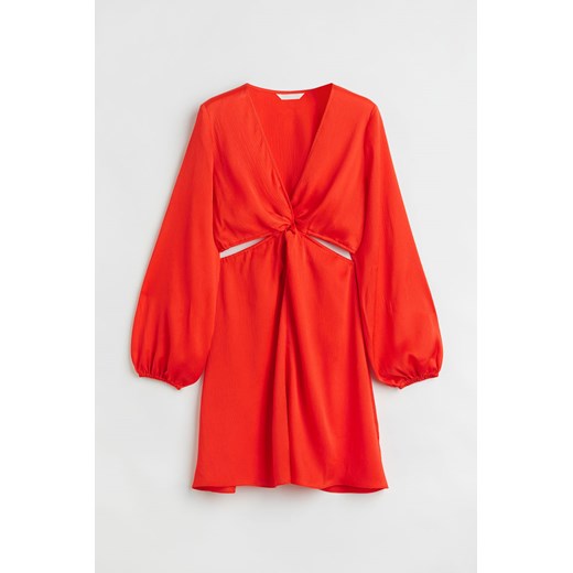 H & M - Sukienka z ozdobnym węzłem i wycięciem - Pomarańczowy ze sklepu H&M w kategorii Sukienki - zdjęcie 170148028