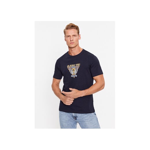 Guess T-Shirt M3BI30 J1314 Granatowy Slim Fit ze sklepu MODIVO w kategorii T-shirty męskie - zdjęcie 170148928
