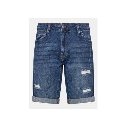 INDICODE Szorty jeansowe Kaden Holes 70-104 Niebieski Regular Fit ze sklepu MODIVO w kategorii Spodenki męskie - zdjęcie 170149226