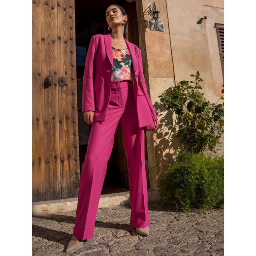 Różowe spodnie damskie w kant Potis & Verso Maurin ze sklepu Eye For Fashion w kategorii Spodnie damskie - zdjęcie 170151566