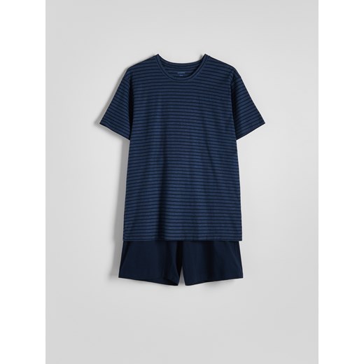 Reserved - Dwuczęściowa piżama - granatowy ze sklepu Reserved w kategorii Piżamy męskie - zdjęcie 170151799