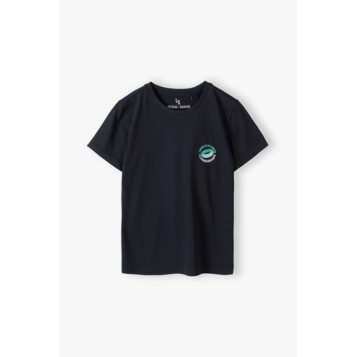 Czarny- tshirt z bawełny dla chłopca z nadrukiem ze sklepu 5.10.15 w kategorii T-shirty chłopięce - zdjęcie 170154455