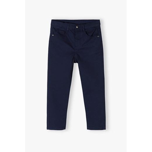 Granatowe eleganckie spodnie dla chłopca - slim - Max&Mia ze sklepu 5.10.15 w kategorii Spodnie chłopięce - zdjęcie 170154469