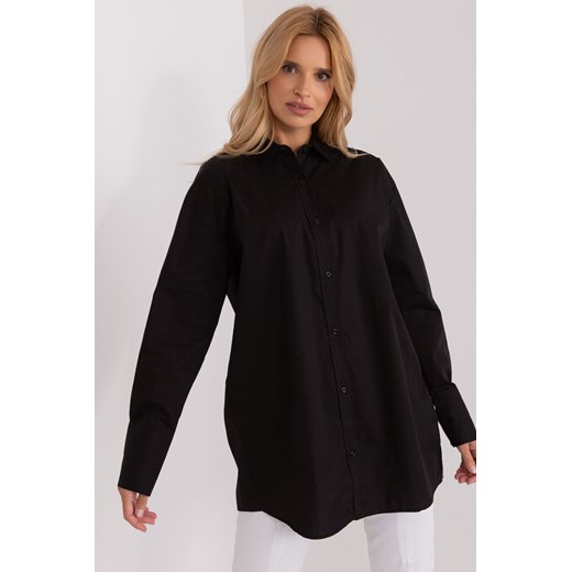 Długa koszula z zapięciem na guziki czarna ze sklepu 5.10.15 w kategorii Koszule damskie - zdjęcie 170154639