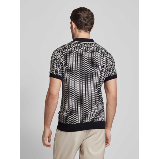 Koszulka polo o kroju slim fit ze wzorem na całej powierzchni model ‘Kito’ Strellson L Peek&Cloppenburg 