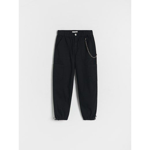 Reserved - Spodnie z łańcuszkiem - czarny ze sklepu Reserved w kategorii Spodnie dziewczęce - zdjęcie 170176415