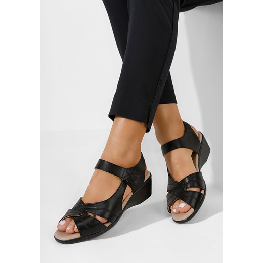 Czarne sandały damskie Makeda ze sklepu Zapatos w kategorii Sandały damskie - zdjęcie 170176546