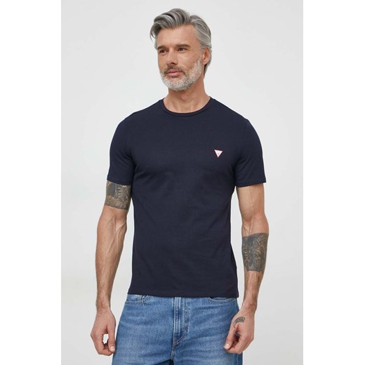 Guess t-shirt bawełniany męski kolor granatowy gładki M2YI36 I3Z14 ze sklepu ANSWEAR.com w kategorii T-shirty męskie - zdjęcie 170206185
