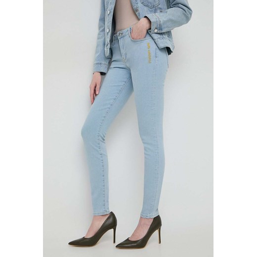 Karl Lagerfeld jeansy damskie kolor niebieski ze sklepu ANSWEAR.com w kategorii Jeansy damskie - zdjęcie 170206479