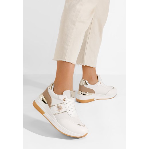 Białe sneakersy na koturnie Gisela V2 ze sklepu Zapatos w kategorii Buty sportowe damskie - zdjęcie 170208239