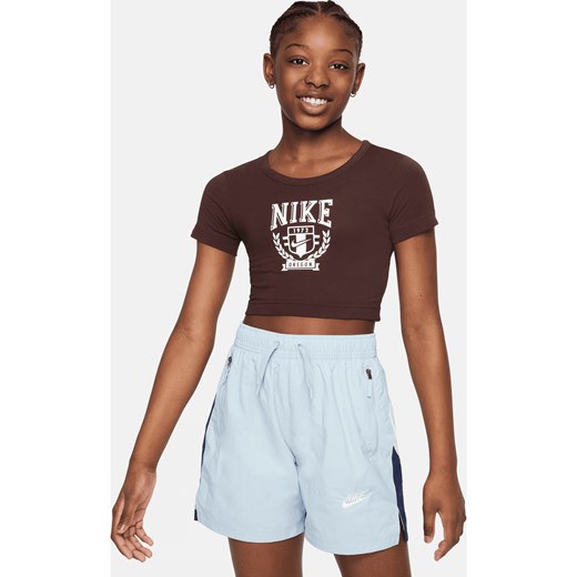 T-shirt z grafiką dla dużych dzieci (dziewcząt) Nike Sportswear - Brązowy Nike L Nike poland