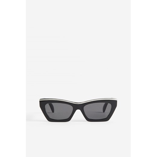 H & M - Okulary przeciwsłoneczne z metalowym detalem - Czarny H & M One Size H&M