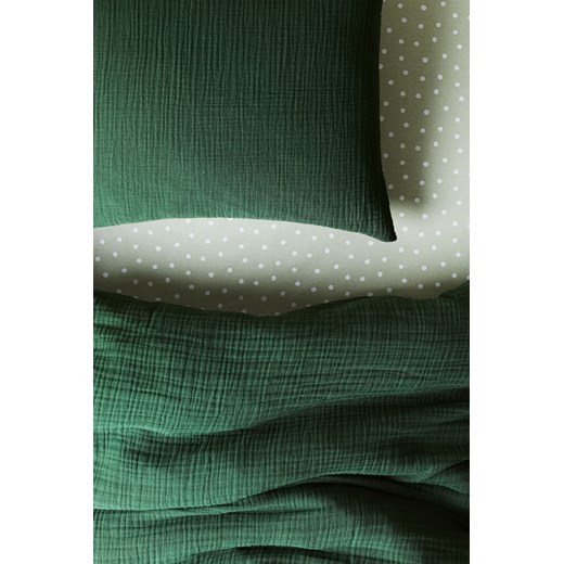 H & M - Bawełniane prześcieradło z gumką - Zielony H & M 90x200 H&M