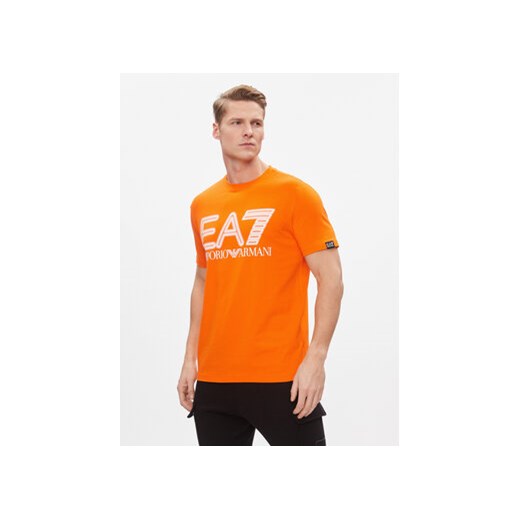EA7 Emporio Armani T-Shirt 3DPT37 PJMUZ 1666 Pomarańczowy Regular Fit ze sklepu MODIVO w kategorii T-shirty męskie - zdjęcie 170211055