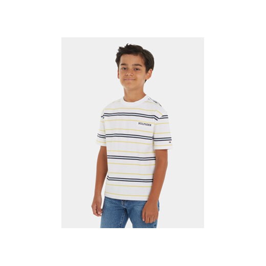 Tommy Hilfiger T-Shirt Monotype KB0KB08816 M Biały Regular Fit ze sklepu MODIVO w kategorii T-shirty chłopięce - zdjęcie 170211917