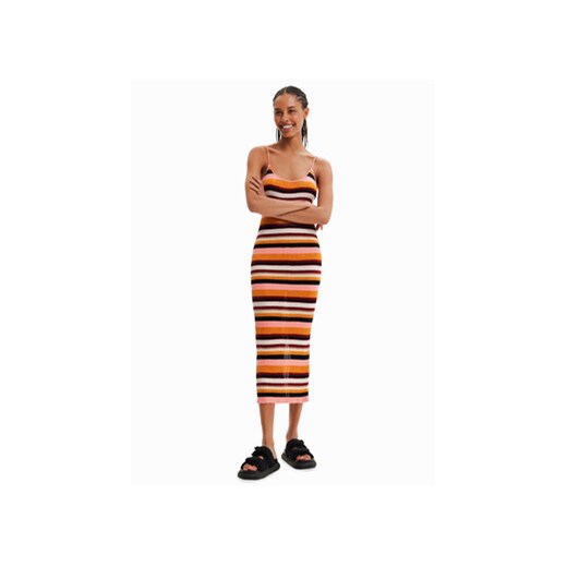 Desigual Sukienka letnia 23SWVF11 Pomarańczowy Slim Fit ze sklepu MODIVO w kategorii Sukienki - zdjęcie 170212156
