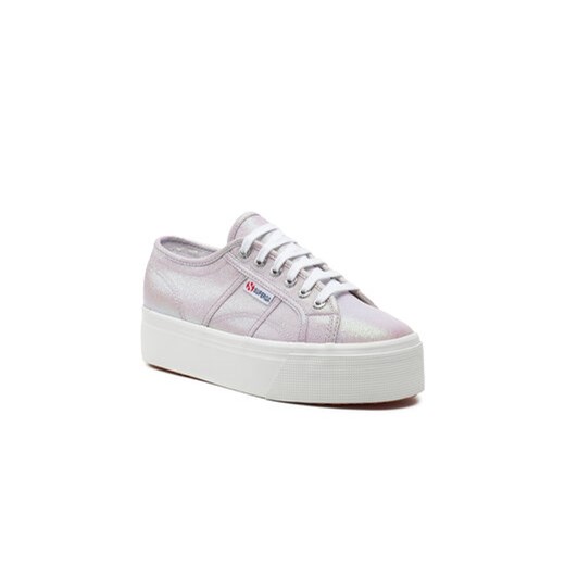 Trampki damskie SUPERGA srebrne z tkaniny