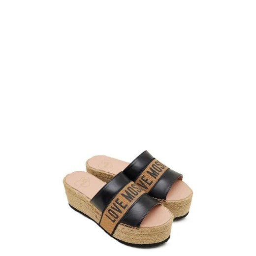 Love Moschino Skórzane klapki Love Moschino 40 okazyjna cena Gomez Fashion Store