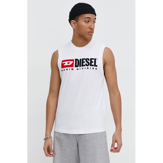 Diesel t-shirt bawełniany T-ISCO-DIV męski kolor biały ze sklepu ANSWEAR.com w kategorii T-shirty męskie - zdjęcie 170215575