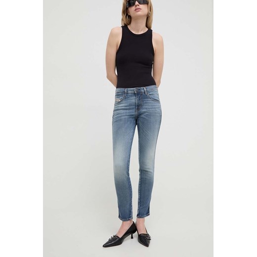 Diesel jeansy 2015 BABHILA damskie kolor granatowy ze sklepu ANSWEAR.com w kategorii Jeansy damskie - zdjęcie 170215795