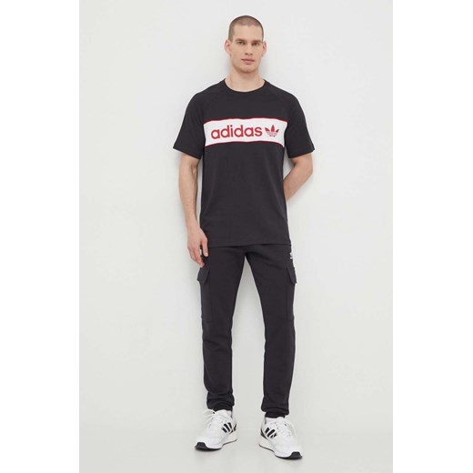 adidas Originals t-shirt bawełniany męski kolor czarny z nadrukiem L ANSWEAR.com