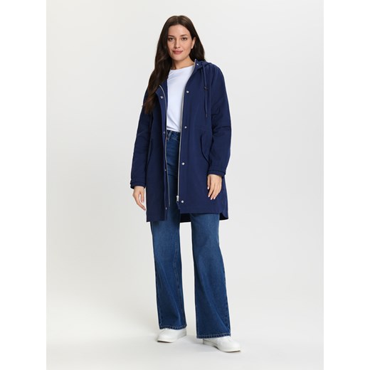 Sinsay - Kurtka parka z kapturem - granatowy Sinsay XXL Sinsay