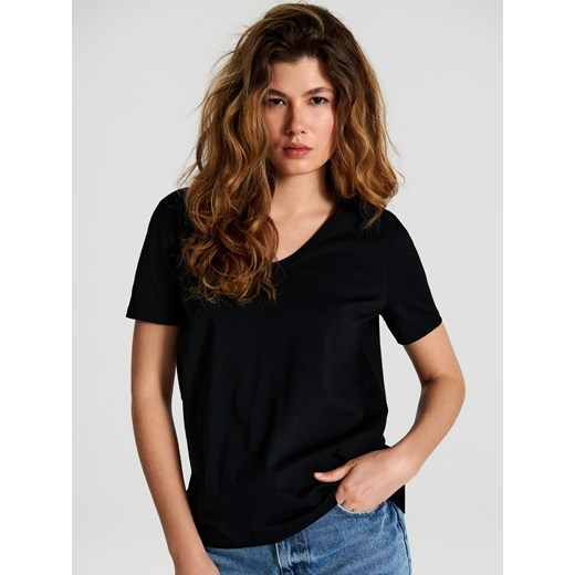 Sinsay - Koszulka bawełniana - czarny Sinsay XS Sinsay