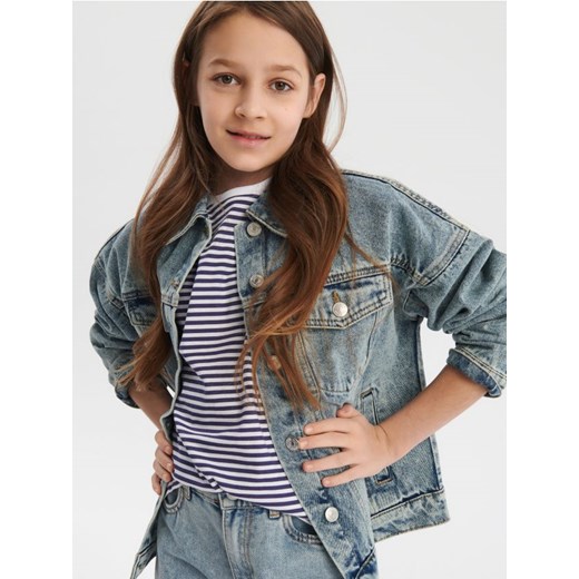Sinsay - Kurtka jeansowa - niebieski ze sklepu Sinsay w kategorii Kurtki dziewczęce - zdjęcie 170217376