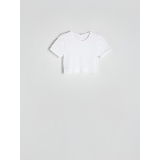 Reserved - T-shirt w prążek - złamana biel Reserved XS/S Reserved