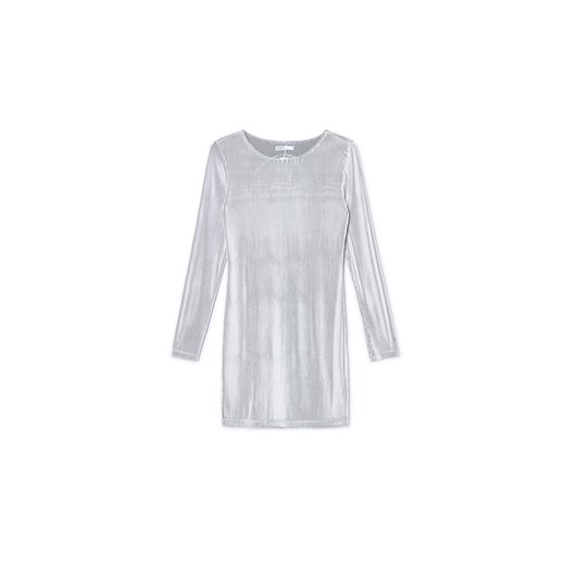 Cropp - Sukienka mini z długim rękawem - biały ze sklepu Cropp w kategorii Sukienki - zdjęcie 170220818