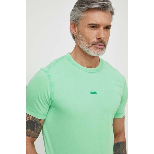Boss Orange t-shirt bawełniany BOSS ORANGE męski kolor zielony gładki 50502173 ze sklepu ANSWEAR.com w kategorii T-shirty męskie - zdjęcie 170222545