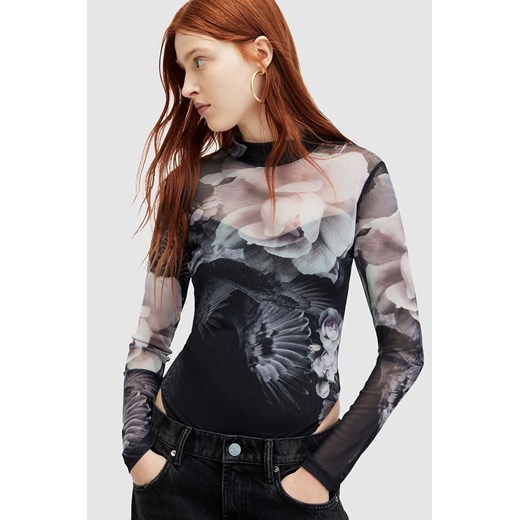 AllSaints bluzka ELIA VALLEY damska kolor czarny wzorzysta ze sklepu ANSWEAR.com w kategorii Bluzki damskie - zdjęcie 170222576