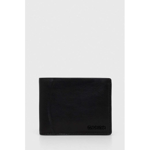 Calvin Klein portfel męski kolor czarny ze sklepu ANSWEAR.com w kategorii Portfele męskie - zdjęcie 170222926