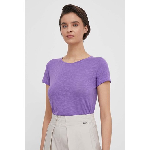 Sisley t-shirt damski kolor fioletowy ze sklepu ANSWEAR.com w kategorii Bluzki damskie - zdjęcie 170223059