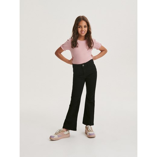 Reserved - Jeansy flare high waist - czarny ze sklepu Reserved w kategorii Spodnie dziewczęce - zdjęcie 170230285