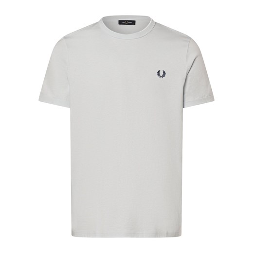 Fred Perry T-shirt męski Mężczyźni Bawełna jasnoniebieski jednolity ze sklepu vangraaf w kategorii T-shirty męskie - zdjęcie 170230376