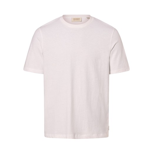 Scotch & Soda T-shirt z zawartością lnu Mężczyźni Bawełna biały jednolity ze sklepu vangraaf w kategorii T-shirty męskie - zdjęcie 170230425