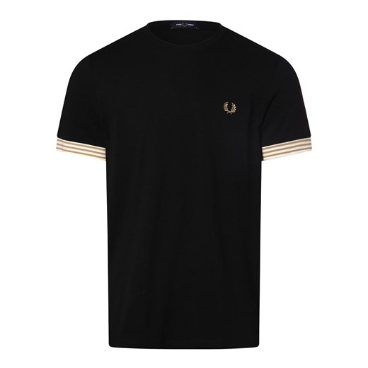Fred Perry Koszulka męska Mężczyźni Bawełna czarny wypukły wzór tkaniny ze sklepu vangraaf w kategorii T-shirty męskie - zdjęcie 170230437