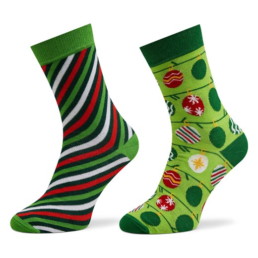 Zestaw 2 par wysokich skarpet damskich Rainbow Socks Xmas Balls Kolorowy ze sklepu eobuwie.pl w kategorii Skarpetki damskie - zdjęcie 170234766