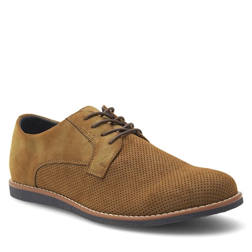 Buty eleganckie męskie Lanetti na jesień sznurowane