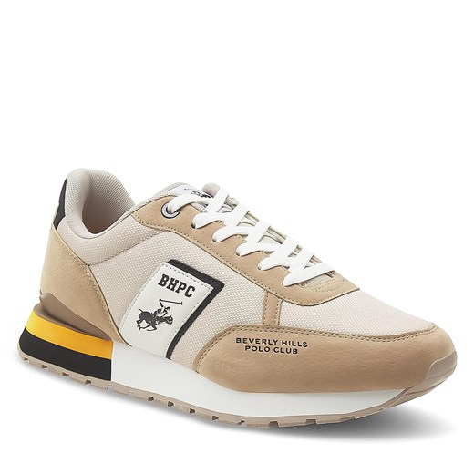 Buty sportowe męskie BEVERLY HILLS POLO CLUB beżowe na jesień sznurowane 