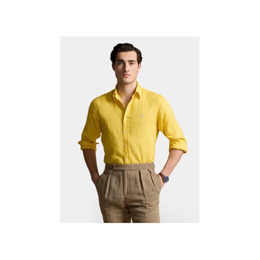 Polo Ralph Lauren Koszula 710829443030 Żółty Slim Fit ze sklepu MODIVO w kategorii Koszule męskie - zdjęcie 170237575