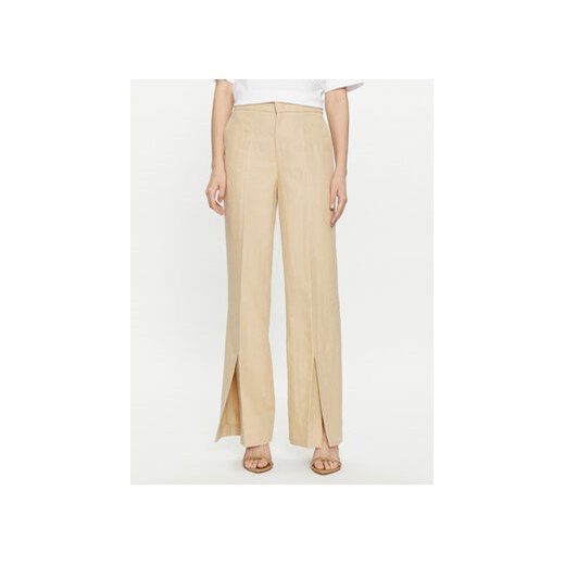 TWINSET Spodnie materiałowe 241TP2562 Beżowy Regular Fit ze sklepu MODIVO w kategorii Spodnie damskie - zdjęcie 170237698