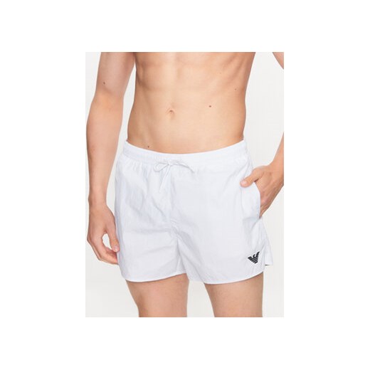 Emporio Armani Underwear Szorty kąpielowe 211756 3R422 00010 Biały Regular Fit ze sklepu MODIVO w kategorii Kąpielówki - zdjęcie 170237769
