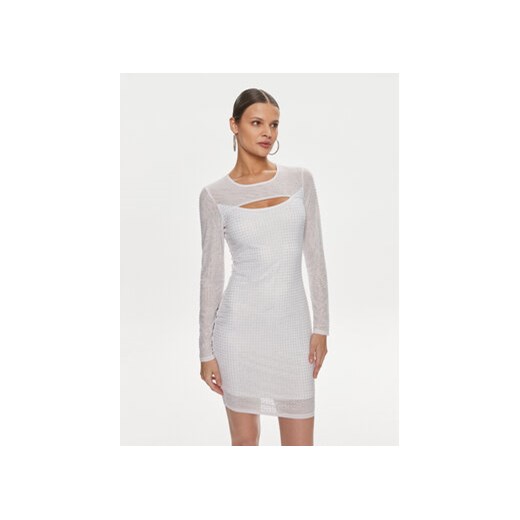Guess Sukienka koktajlowa Christa W4RK90 KBZX0 Biały Bodycon Fit ze sklepu MODIVO w kategorii Sukienki - zdjęcie 170237938