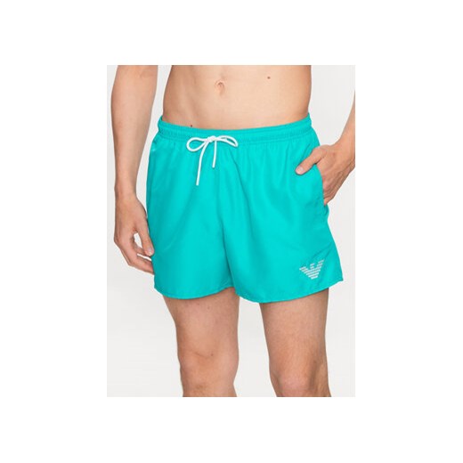 Emporio Armani Underwear Szorty kąpielowe 211752 3R438 00032 Turkusowy Regular Fit ze sklepu MODIVO w kategorii Kąpielówki - zdjęcie 170238106