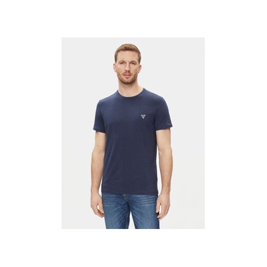 Guess T-Shirt Caleb U97M00 KCD31 Niebieski Slim Fit ze sklepu MODIVO w kategorii T-shirty męskie - zdjęcie 170238327