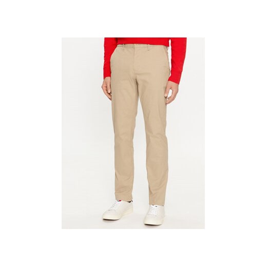 Tommy Hilfiger Chinosy Denton MW0MW24872 Beżowy Slim Fit ze sklepu MODIVO w kategorii Spodnie męskie - zdjęcie 170238376