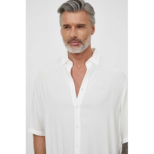 Armani Exchange koszula męska kolor biały relaxed z kołnierzykiem klasycznym 3DZC01 ZN3UZ ze sklepu ANSWEAR.com w kategorii Koszule męskie - zdjęcie 170238957