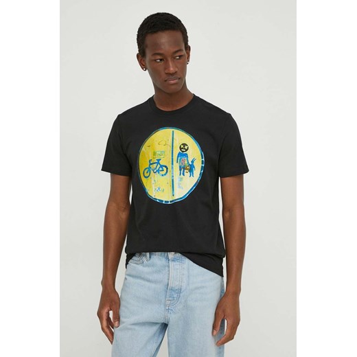 PS Paul Smith t-shirt bawełniany męski kolor czarny z nadrukiem M2R.010R.MP4584 ze sklepu ANSWEAR.com w kategorii T-shirty męskie - zdjęcie 170239179